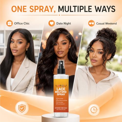 Lace Melting Spray for Wigs - Extra Hold, Matte Finish (2 Pack)