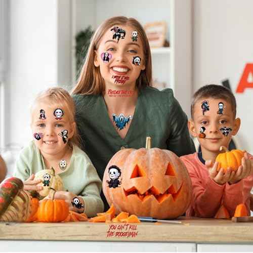 Halloween Temporary Tattoos,10 Sheets Halloween Tattoo Stickers,5 Different Halloween Themes for Boys and Girls, Halloween Gifts Party Supplies Favors Holiday Decorations