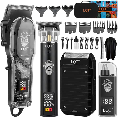 Professional Cordless Hair Clipper & Shaver Kit with LED Display