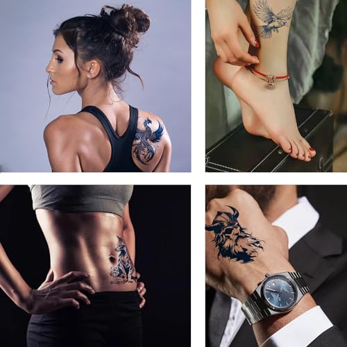 10 Viking Temporary Tattoos Waterproof Blue Stickers