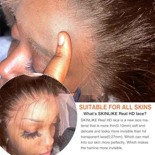 CHEETAHBEAUTY Straight 250% Density Ultra-fitted 13x6 SKINLIKE Real HD Lace Front Human Hair Wigs for Women 0.10mm Ultra-thin HD Lace Frontal Wigs Pre-Plucked Hairline Bleached Small Knots(18inch)