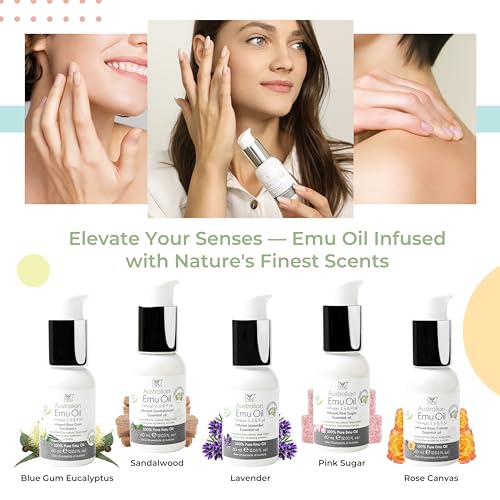 Y Not Natural Pure Emu Oil - Organic Moisture for Face, Body, Hair, Scalp & Nails - Rich in Omega 3-6-9, Vitamins & Essential Minerals - Australian Emu Oil (200ml) 6.76 fl oz - Rose Canvas