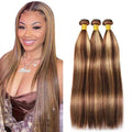 Freiuoke P427 Highlight Blonde Straight Hair Bundles 28-32 Inch - Brazilian Virgin Extensions