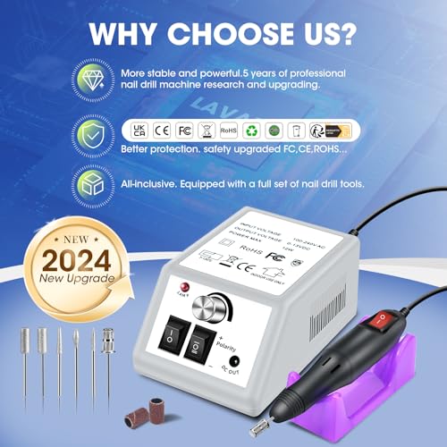 Electric Nail Drill Kit - Low Noise, 20,000 RPM, 156pcs Accessories