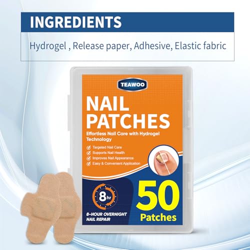 TEAWOO 50-Pack Overnight Toenail Repair Patches for Damaged Nails