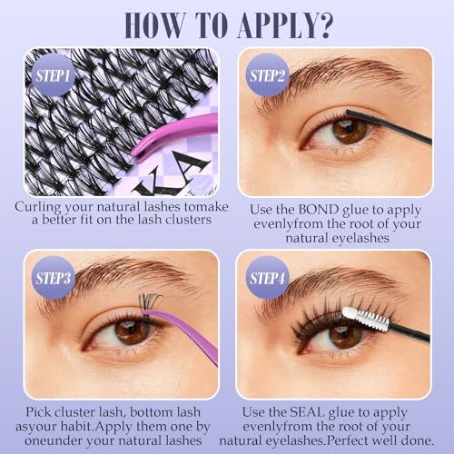 30D+40D Cluster Lashes Kit with Bond & Tweezers