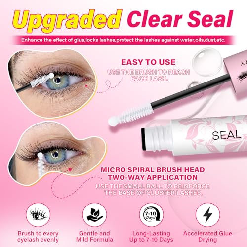 PROLASHBEAUTY Black Lash Glue & Seal Kit - Long-Lasting, Latex-Free DIY Eyelash Extension