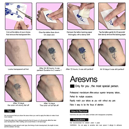 Aresvns Waterproof Temporary Tattoos for Men Women