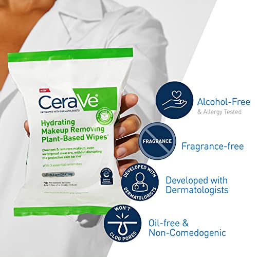 CeraVe Hydrating Makeup Remover Wipes, 25ct