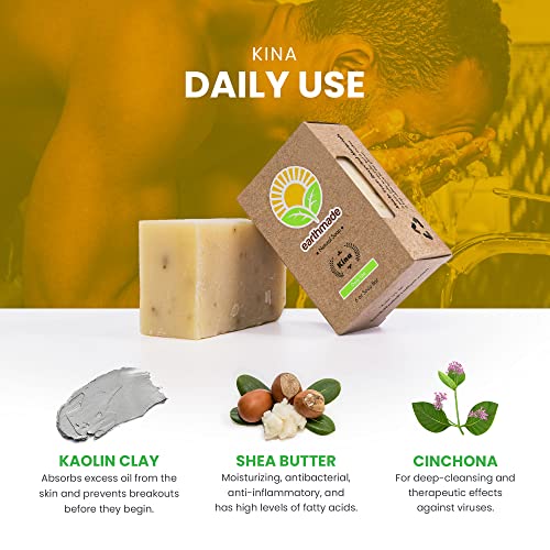 Earthmade Honey and Oats Handmade Bar Soap|Natural Body Cleanser Bar|Contains Aloe Vera & Canola Oil| For Body and Face for Women and Men| Removes Tanning|No Chemicals| No Preservatives| No Plastic| SLS Free & Cruelty Free (1 Bar Soap, 6 Oz)