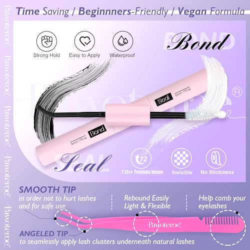 Fluffy Lash Extension Kit Lash Clusters 80D Curl DIY Eyelash Extension Kit 10-20mm Individual Lashes Mink with Lash Bond and Seal and Lash Tweezers for Self Application at Home (MINK-80D-10-20MIX KIT)