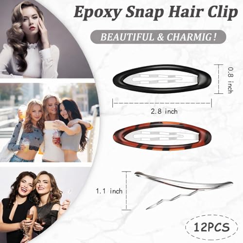 Waydress 12 Pcs Tortoise Hair Clips for Women - Elegant Barrettes
