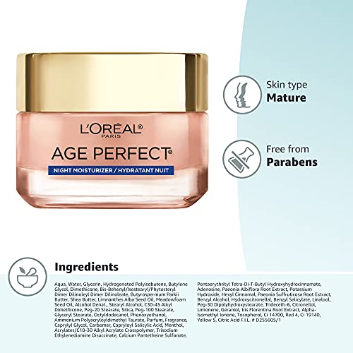 L'Oreal Paris Age Perfect Rosy Tone Anti-Aging Cooling Night Moisturizer 1.7 oz