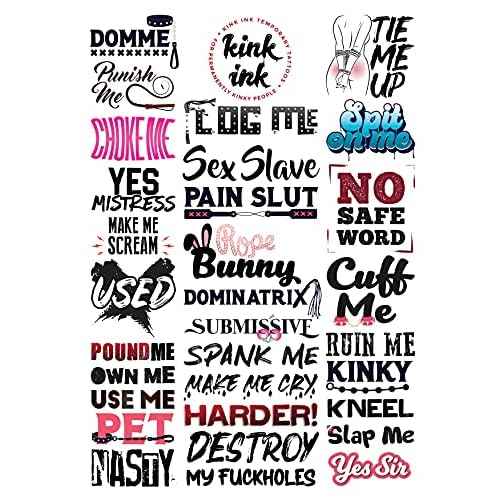 30 BDSM Temporary Tattoo Sexy Naughty Kinky Adult Fake Sticker