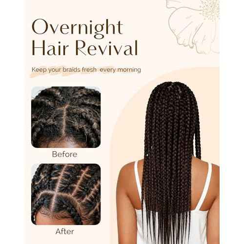 YANIBEST Silk Bonnet for Sleeping Women Satin Lined Braid Bonnet with Breathable Tie Band for Curly Hair Pink