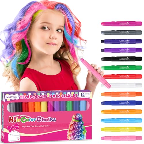 Hair Chalk for Girls - 14 Washable Colors Temporary Hair Dye Pens