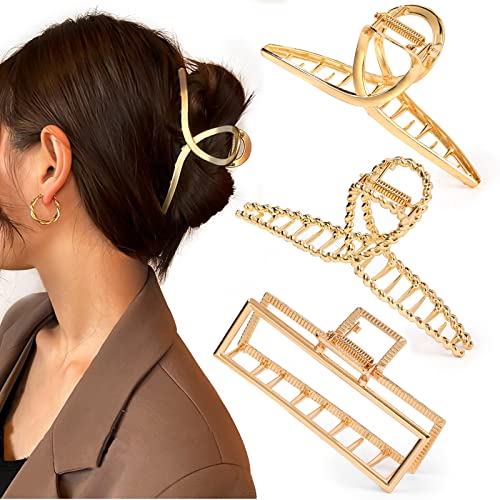 Mehayi 3Pc Metal Large Claw Clips for Thick Hair