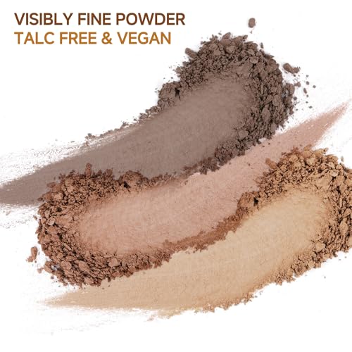CCbeauty 3-Color Eyebrow Powder Kit with Stencils & Tools