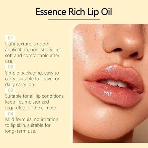 Honey Lip Plumper Gloss - Moisturizing Lip Oil Serum, 2pcs
