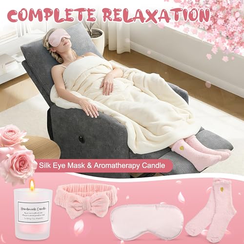Happy Birthday Gifts for Women Mom Her Friend Sister Wife Grandma, Self Care Gifts Spa Gifts Set, Relaxing Care Package Spa Basket, Valentines Day, Mothers Day, Birthday Gifts for Your Love (Pink)