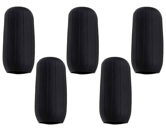 Mini Skater 5pcs Silicone Travel Bottle Cover Reusable Elastic Sleeve Fit Standard Toiletry Container Stretching Bottle Lid Cap for Luggage Bag Suitcase Prevent Leakage Solution (Black)