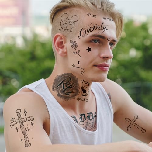 4-Sheet Rapper Temporary Tattoos - Waterproof Hip-Hop Face & Body