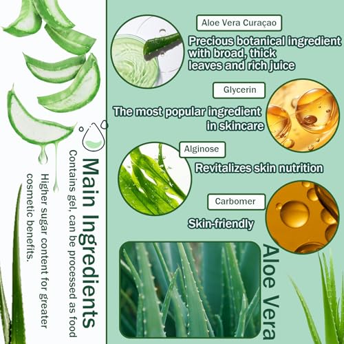 99% Purity Aloe Vera Gel 260ml - Non-Sticky Hydrating Moisturizer