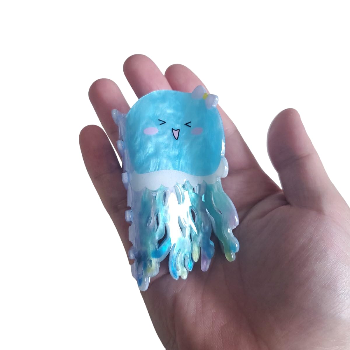 Cyan Jellyfish Hair Clip,Acrylic Claw Clips,Hair Clips for Women