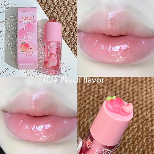 Hydrating Lip Gloss Oil Set - 4 Fruity Flavors, Non-Sticky