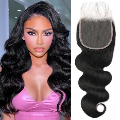 5x5 Human Hair HD Lace Closure for Woman 18 Inches Body Wave Invisible Lace Closure 12A Brazilian Virgin Remy Human Hair Pre Plucked