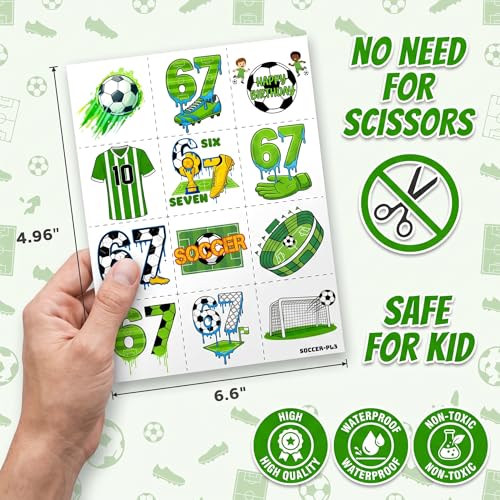 Soccer Temporary Tattoos for Kids - 96 PC Set