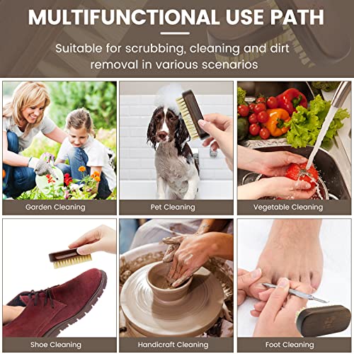 Natural Sisal Wooden Nail Brush Set for Deep Cleaning Fingernails