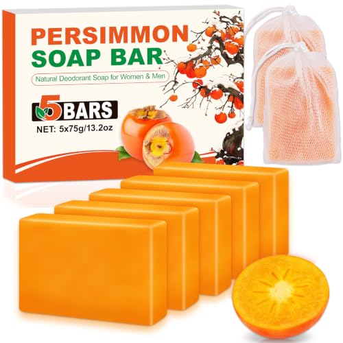 Persimmon Soap Bar for Body Odor Control - 5 Pack