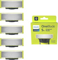 Philips OneBlade Replacement Blades 5-Pack for QP250/50 Model - Stainless Steel