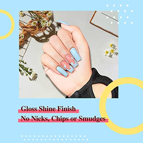 AIMEILI Summer Color Bright Pink Pastel Gel Nail Polish Color, Builder Base and No Wipe Top Coat Set