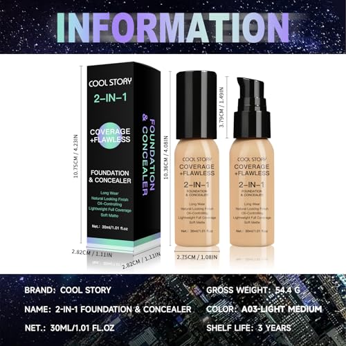 2-in-1 Foundation & Concealer - Long Wear Matte Finish