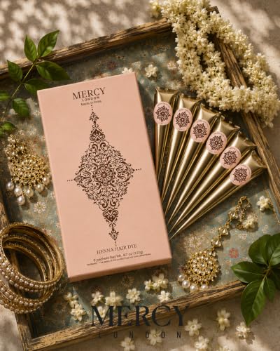Henna Cones by MERCY LONDON – 6 Pre-Mixed Natural Mehandi
