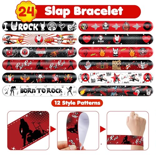 72-Pc Rock and Roll Party Favors Set with Tattoos & Slap Bracelets