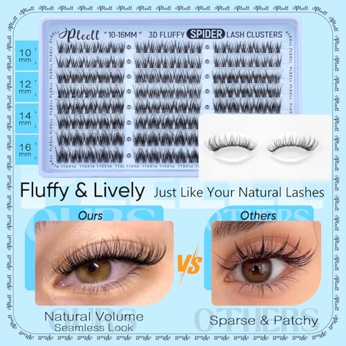 5D Fluffy Eyelash Clusters by Pleell - D-Curl 10-16MM DIY Lashes