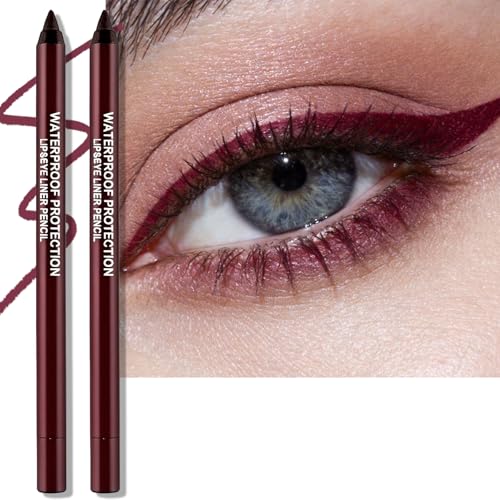Burgundy Plum Eyeliner Pencil Waterproof Smudge-Proof 2-Pack