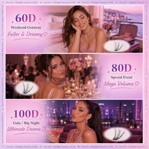 Lash Clusters Kit - 640 Pcs Eyelash Extensions 9-16mm with Tools