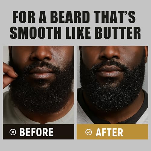 Beard Balm for Black Men: Beard Butter w/Biotin & Shea Butter, Hydrates Smoothens Softens & Thickens Facial Hair, Natural Ingredients for All (1 oz (Pack of 2), Rosemary & Coconut Oil)