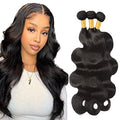 FuivJuix 3 Bundles Human Hair Body Wave Extensions 26 Inch Brazilian Virgin Hair