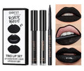 3-In-1 Lip Kit: Lipliner, Lipstick & Gloss Set - Black Magic