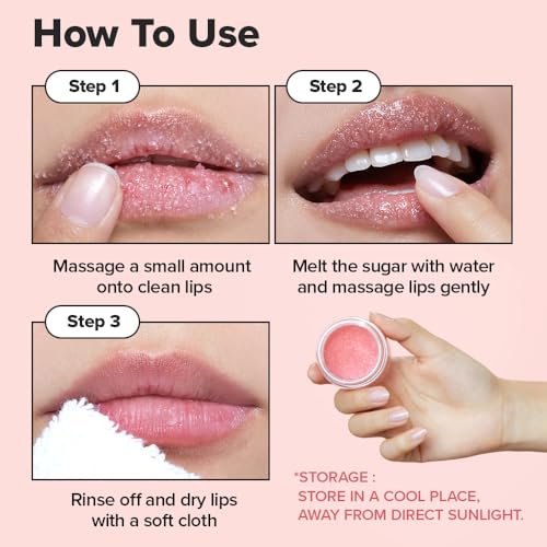 I DEW CARE Overnight Lip Scrub - Cushy Crush | Sugar Vitamin C, Scrubber Exfoliator Products, for Dry and Chapped, Vegan 1.05 Oz
