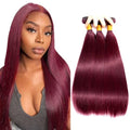 Burgundy #99J Straight Human Hair Bundles 50g