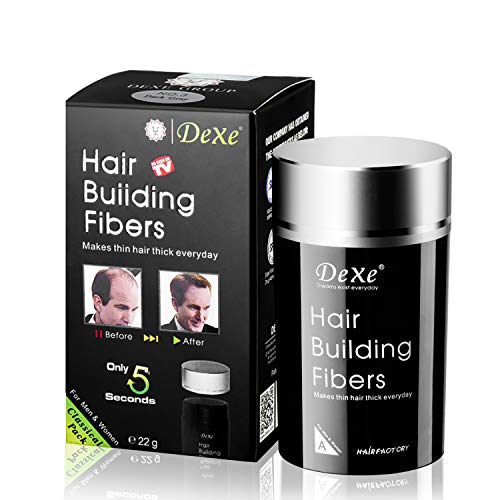 Dexe Hair Building Fibers Powder - Black, Instant Hair Thickener