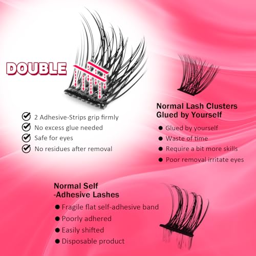 Self-Adhesive Lash Clusters Kit - 240PCS Wispy Fluffy Eyelashes
