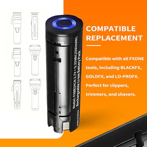 BaBylissPRO FXBB24 Replacement Battery - 2500mAh, 3-Pack with LED Indicator
