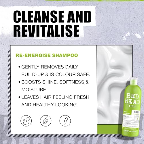 Bed Head by TIGI Urban Antidotes Re-Energize Daily Shampoo and Conditioner 25.36 fl oz 2 count